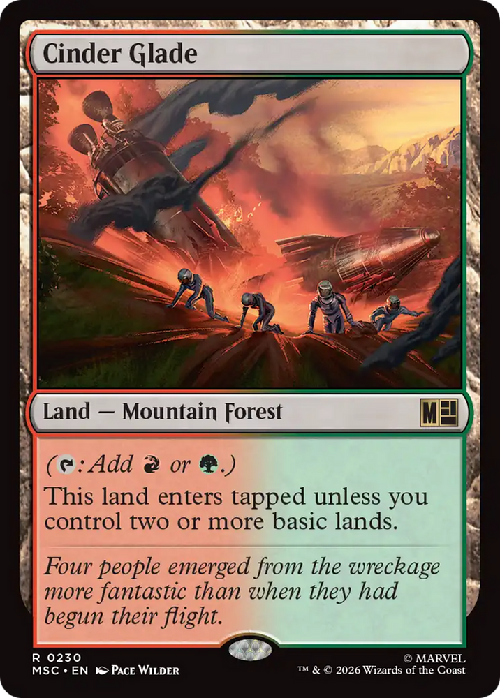 Cinder Glade (Surge Foil) [Marvel Super Heroes Commander] Magic: The Gathering