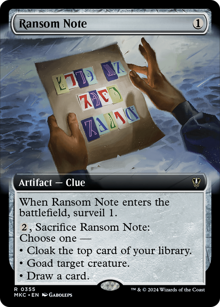 Ransom Note (0355) (Extended Art) [Murders at Karlov Manor Commander] Magic: The Gathering
