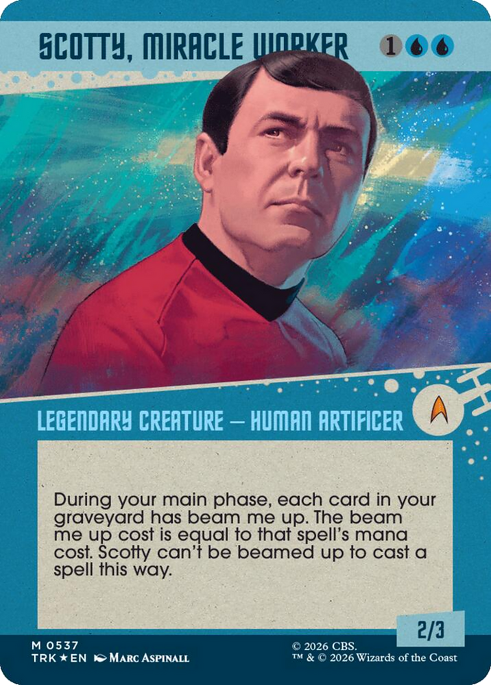 Scotty, Miracle Worker (Showcase) (Surge Foil) [Star Trek] Magic: The Gathering