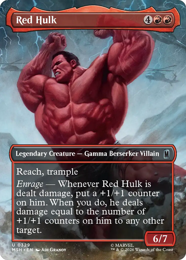 Red Hulk (Borderless) [Marvel Super Heroes] Magic: The Gathering