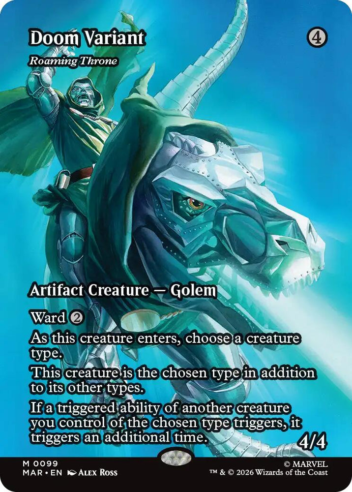 Doom Variant - Roaming Throne (Borderless) [Marvel Universe: Eternal-Legal] Magic: The Gathering