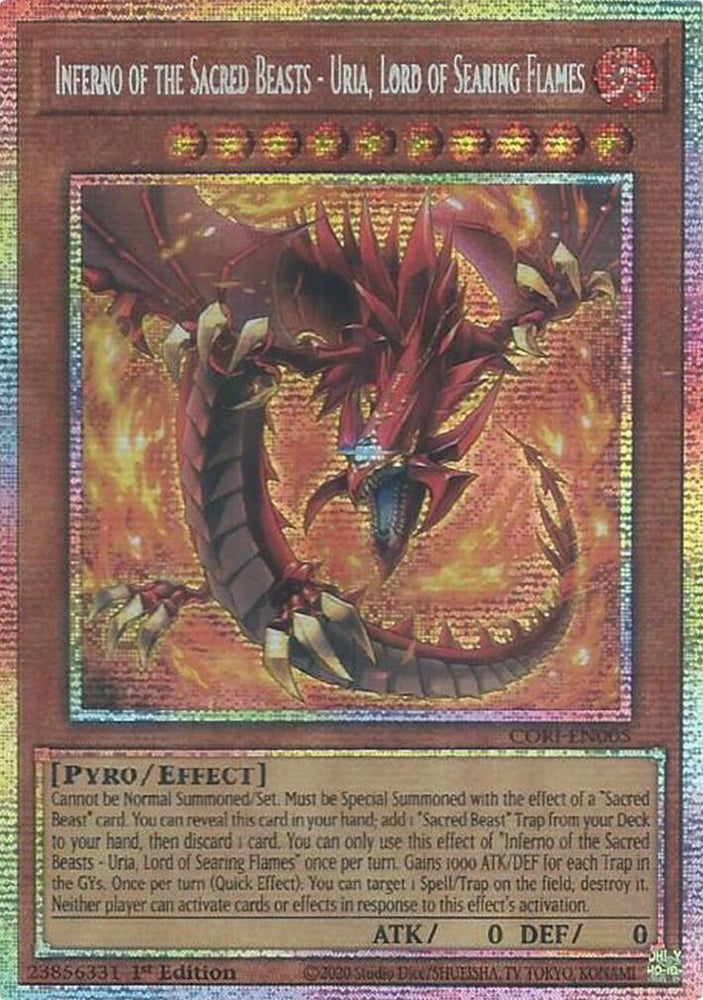 Inferno of the Sacred Beasts - Uria, Lord of Searing Flames (Starlight Rare) [CORI-EN005] Starlight Rare Yu-Gi-Oh!