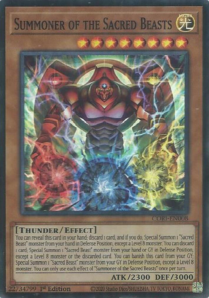 Summoner of the Sacred Beasts [CORI-EN008] Super Rare Yu-Gi-Oh!
