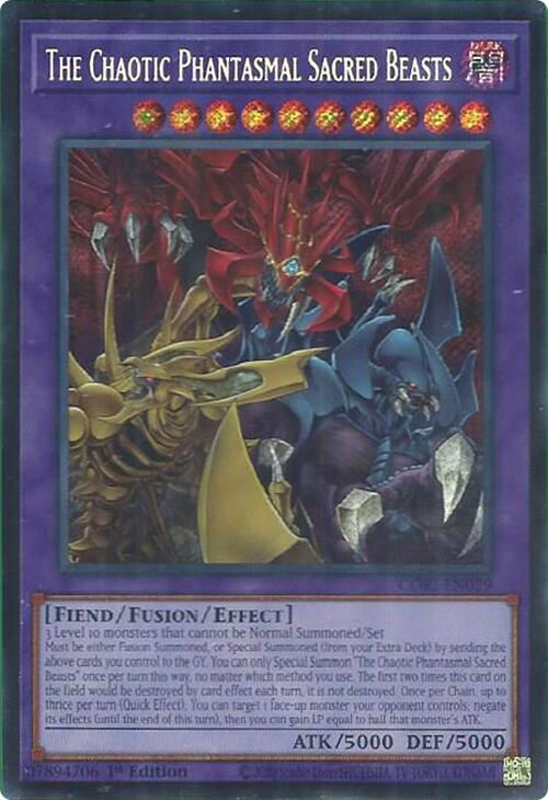The Chaotic Phantasmal Sacred Beasts (Secret Rare) [CORI-EN029] Secret Rare Yu-Gi-Oh!