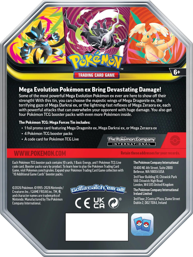 Mega Forces Tin [Mega Zeraora ex] Pokémon