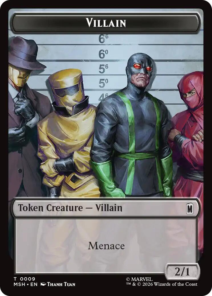 Villain // Soldier Double-Sided Token [Marvel Super Heroes Tokens] Magic: The Gathering