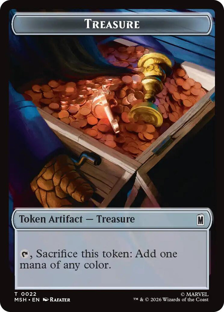 Villain // Treasure Double-Sided Token [Marvel Super Heroes Tokens] Magic: The Gathering