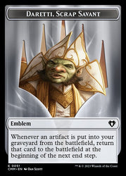 Thopter // Emblem - Daretti, Scrap Savant Double-Sided Token [Commander Masters Tokens] Magic: The Gathering