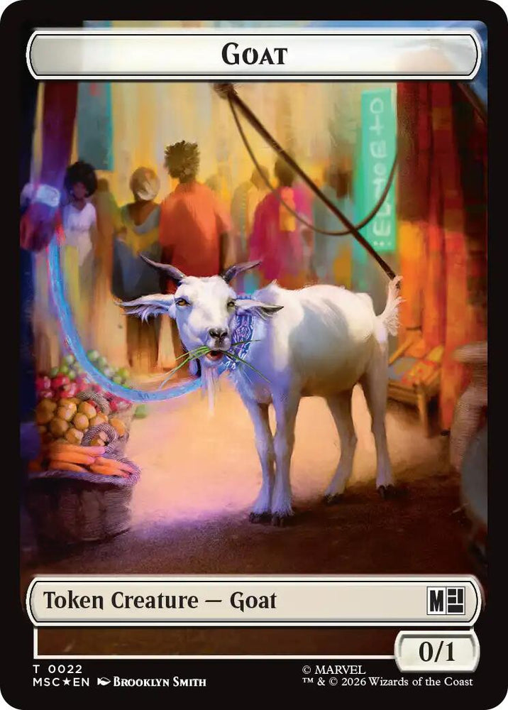 Goat // Soldier Double-Sided Token (Surge Foil) [Marvel Super Heroes Commander Tokens] Magic: The Gathering