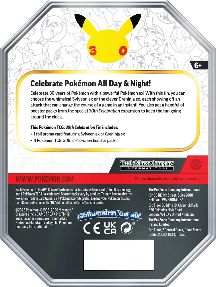 30th Celebration Tin [Greninja ex] Pokémon