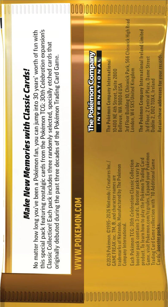 30th Celebration Classic Collection Pack Pokémon