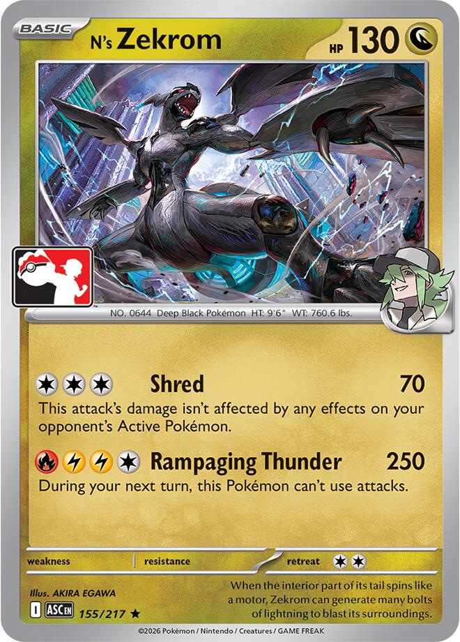 N's Zekrom (155/217) [Prize Pack Series Nine] Pokémon
