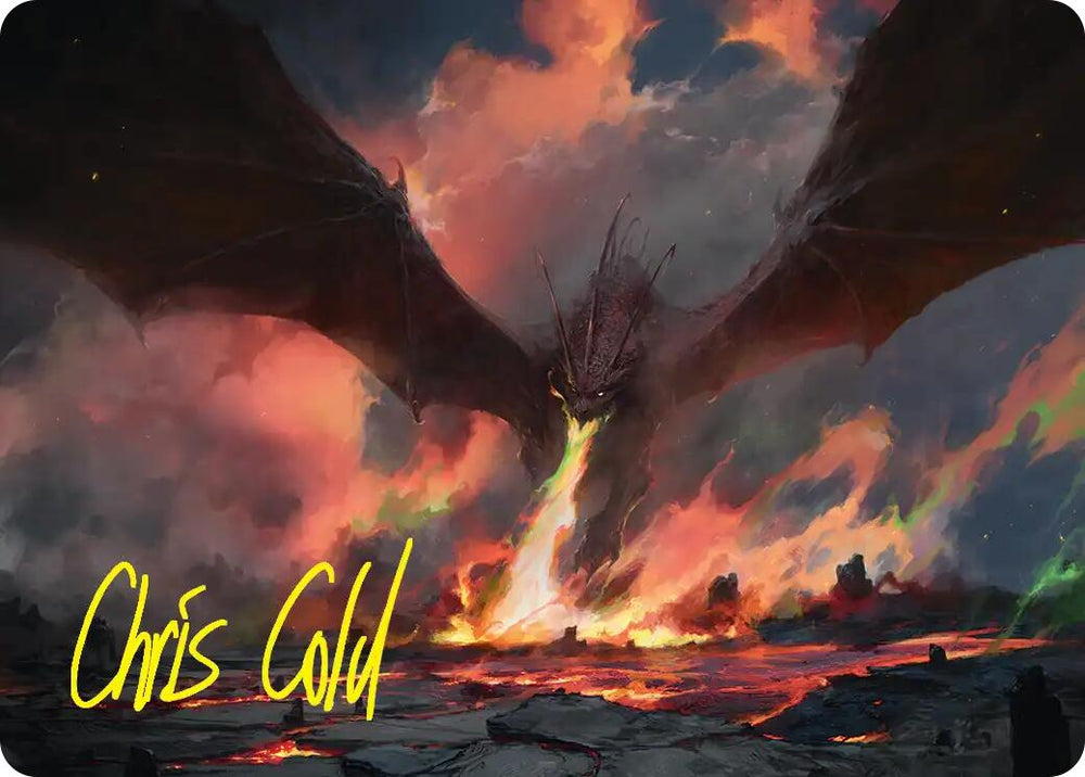 Smaug, the Great Calamity Art Card (Gold-Stamped Signature) [The Hobbit Art Series] Magic: The Gathering