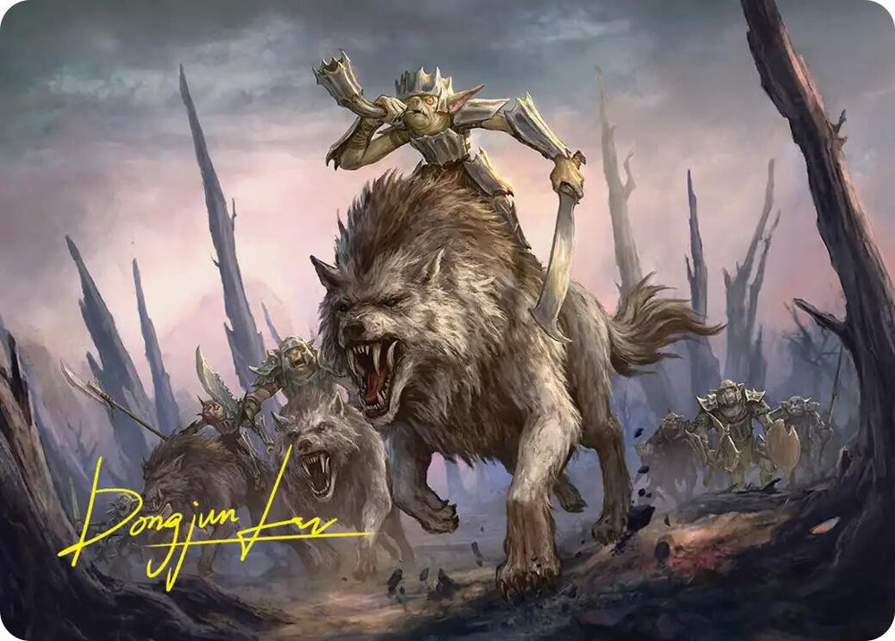 Signal the Onslaught Art Card (Gold-Stamped Signature) [The Hobbit Art Series] Magic: The Gathering