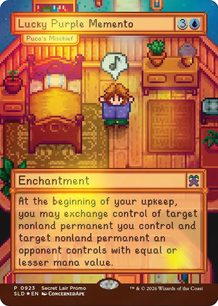 Lucky Purple Memento - Puca's Mischief [Secret Lair Drop Series] Magic: The Gathering