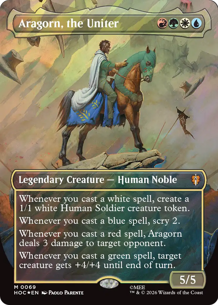 Aragorn, the Uniter (Borderless) (Surge Foil) [The Hobbit: Eternal-Legal] Magic: The Gathering