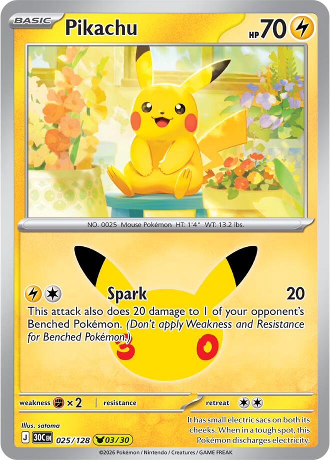Pikachu (025/128) [Mega Evolution: 30th Celebration] Pokémon