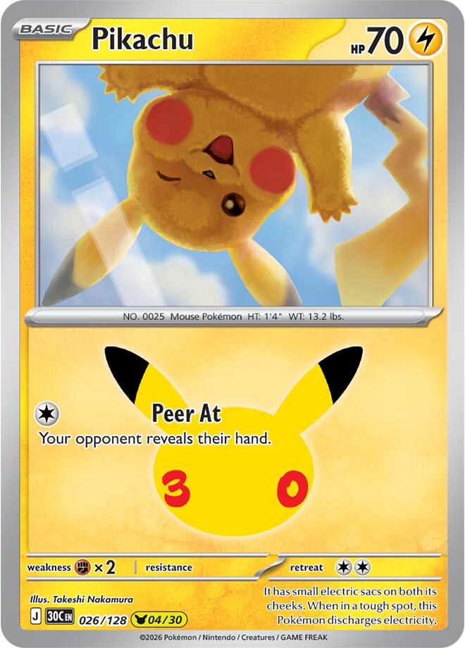 Pikachu (026/128) [Mega Evolution: 30th Celebration] Pokémon