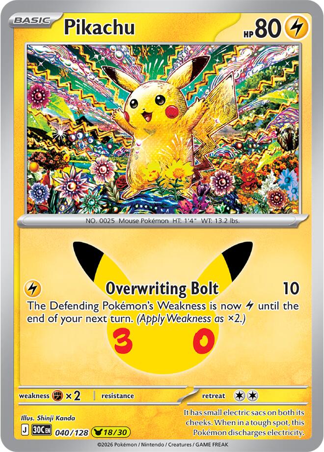 Pikachu (040/128) [Mega Evolution: 30th Celebration] Pokémon