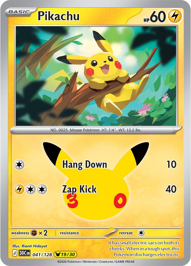 Pikachu (041/128) [Mega Evolution: 30th Celebration] Pokémon