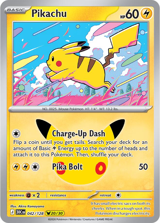 Pikachu (042/128) [Mega Evolution: 30th Celebration] Pokémon