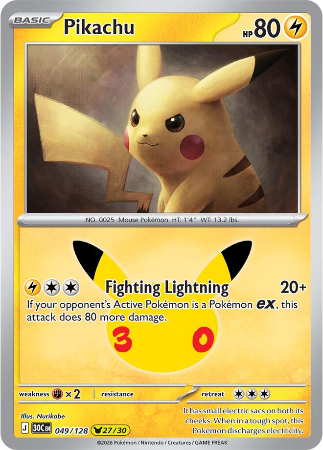 Pikachu (049/128) [Mega Evolution: 30th Celebration] Pokémon