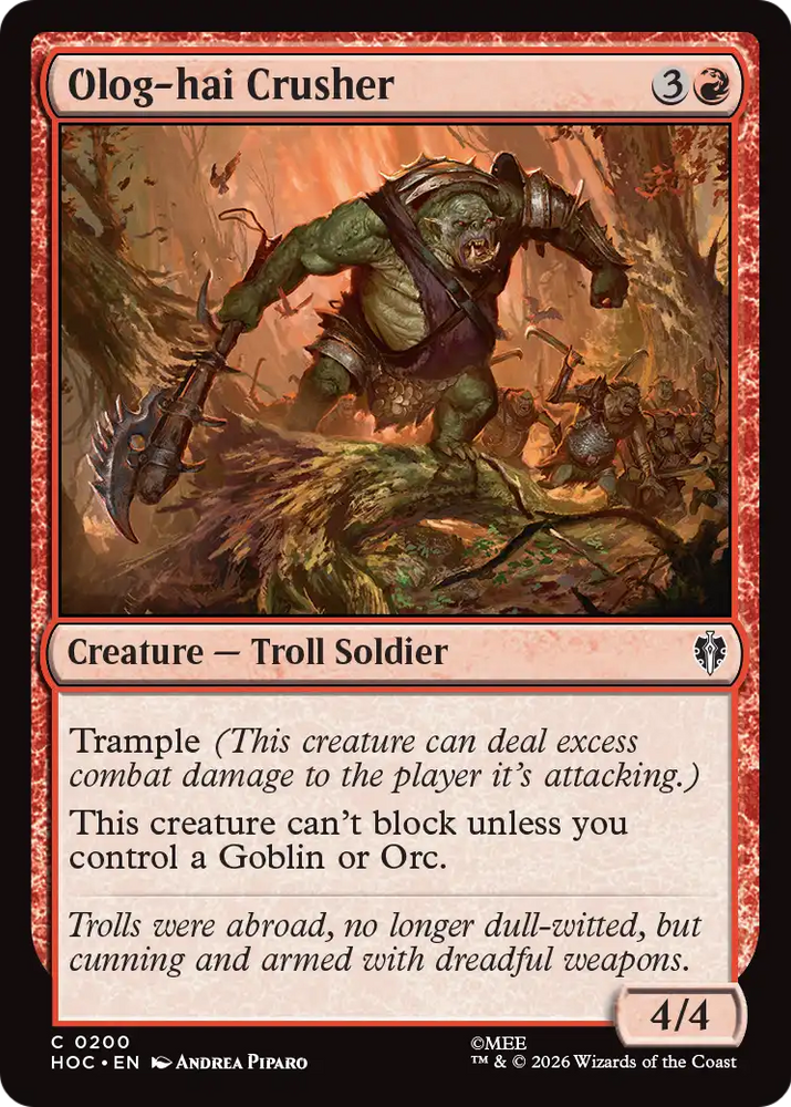 Olog-hai Crusher [The Hobbit: Eternal-Legal] Magic: The Gathering