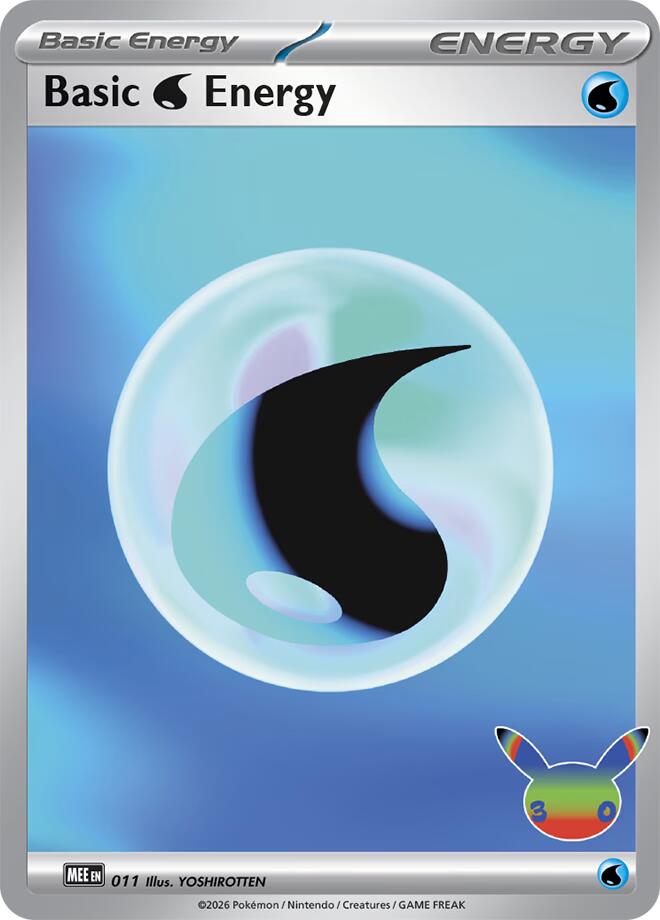 Basic Water Energy (011) (30th Celebration) [Mega Evolution Energies] Pokémon