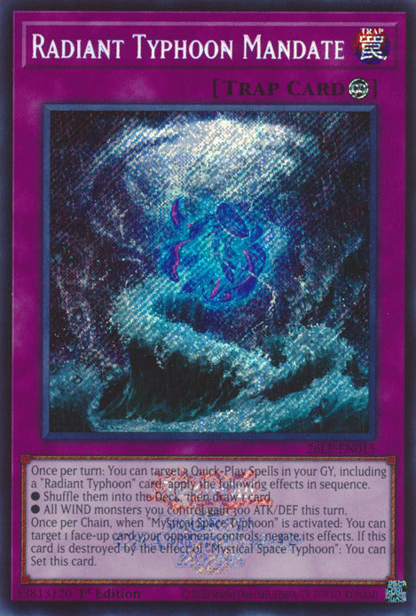Radiant Typhoon Mandate (Emblazoned Secret Rare) [26LP-EN015] Secret Rare Yu-Gi-Oh!