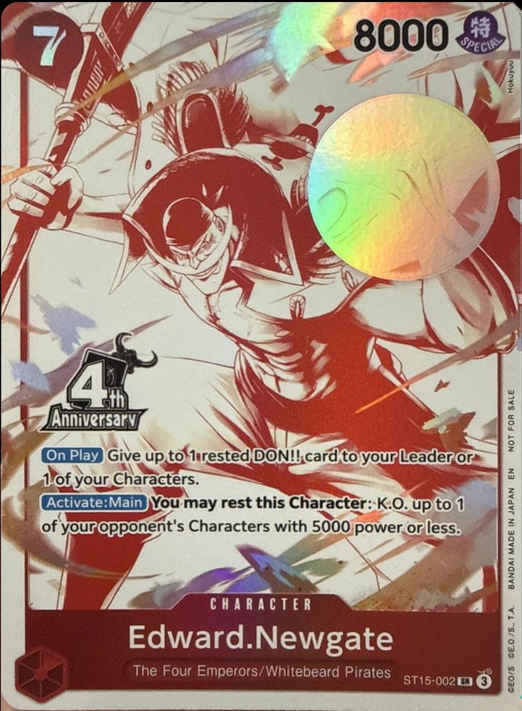 Edward.Newgate (4th Anniversary Treasure Campaign Pack) [One Piece Promotion Cards] Bandai