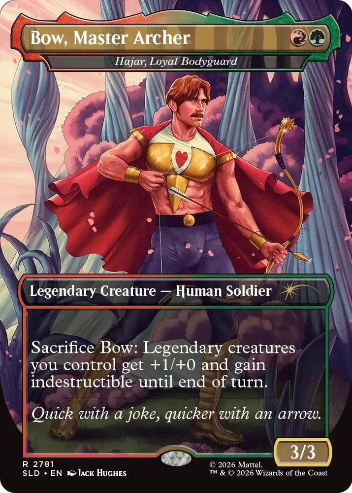 Bow, Master Archer - Hajar, Loyal Bodyguard [Secret Lair Drop Series] Magic: The Gathering