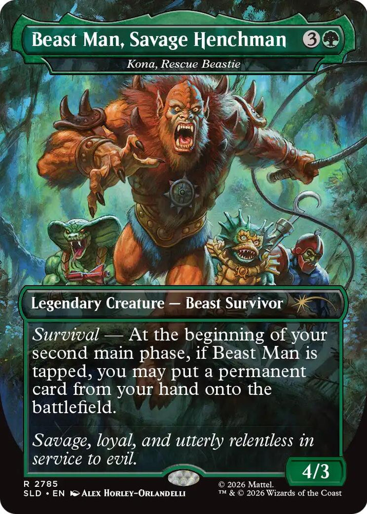 Beast Man, Savage Henchman - Kona, Rescue Beastie [Secret Lair Drop Series] Magic: The Gathering
