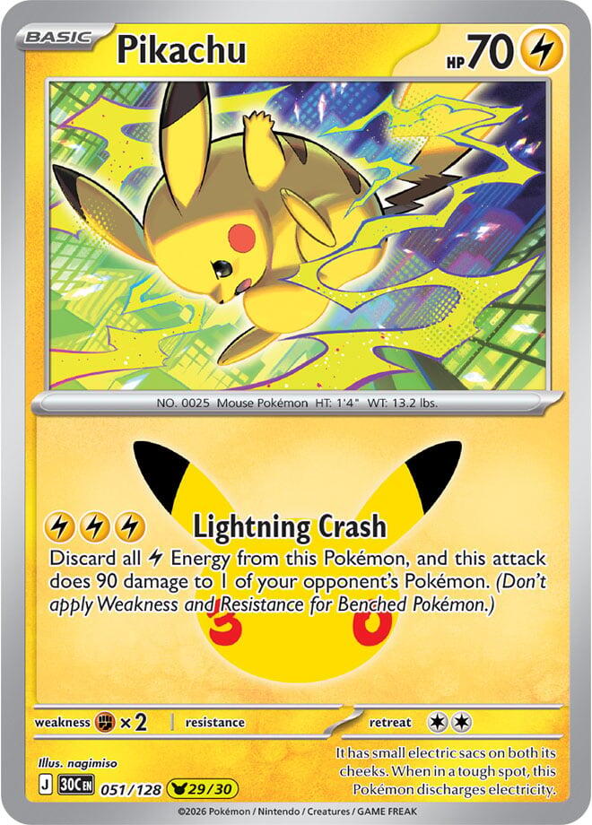 Pikachu (051/128) [Mega Evolution: 30th Celebration] Pokémon