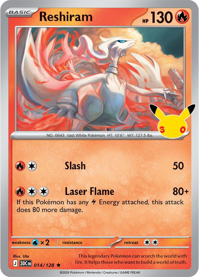 Reshiram (014/128) [Mega Evolution: 30th Celebration] Pokémon