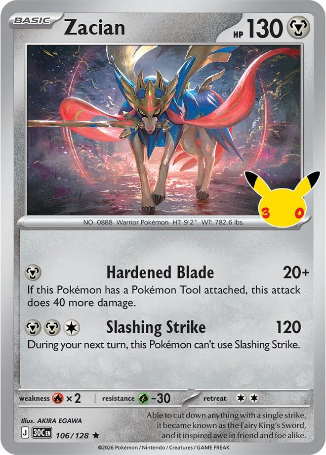 Zacian (106/128) [Mega Evolution: 30th Celebration] Pokémon