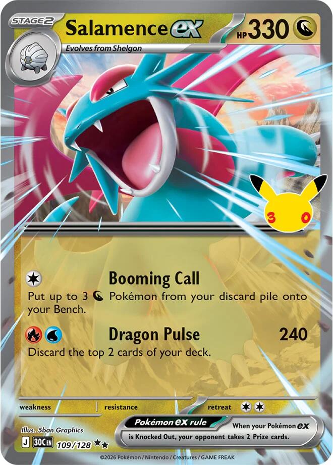 Salamence ex (109/128) [Mega Evolution: 30th Celebration] Pokémon