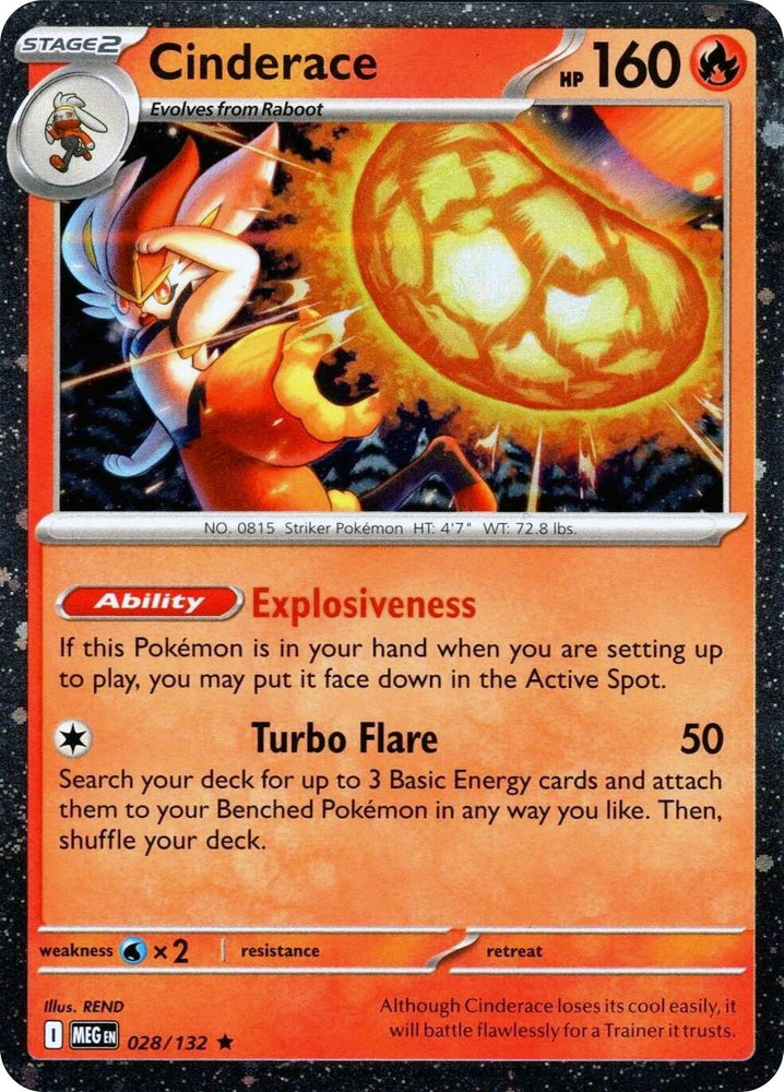 Cinderace (028/132) (Cosmos Holo) [Mega Evolution: Base Set] Pokémon