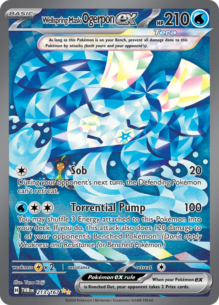 Pokemon – Wellspring Mask Ogerpon ex 213/167 – Twilight Masquerade – Special Illustration Rare – Foil Card Pokémon