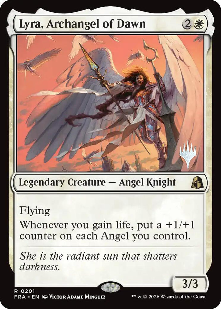 Lyra, Archangel of Dawn [Reality Fracture Promos] Magic: The Gathering