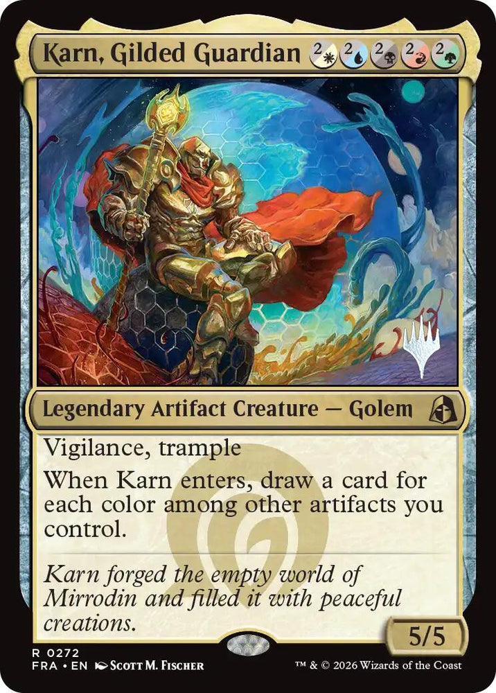Karn, Gilded Guardian [Reality Fracture Promos] Magic: The Gathering