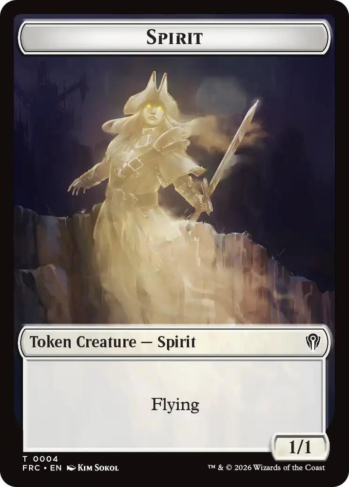 Spirit // Jace Double-Sided Token [Reality Fracture Commander Tokens] Magic: The Gathering