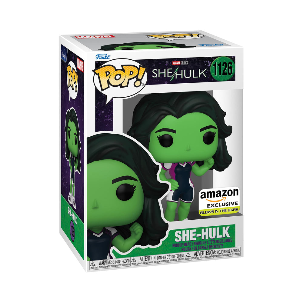 Funko Pop Marvel: She-Hulk - She-Hulk Glow in The Dark - Amazon Exclusive - Collectable Vinyl Figure - Gift Idea - Official Merchandise - Toys for Kids & Adults - Superheroes Fans FUNKO