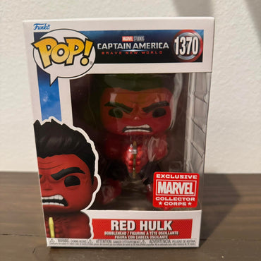 Funko POP! Red Hulk Bobblehead, Marvel Captain America Brave New World, #1370, Marvel Collector Corps Exclusive FUNKO