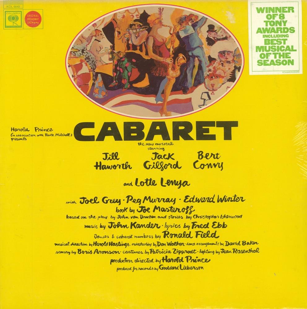 Cabaret: Original Broadway Cast [Vinyl] Lotte Lenya; Jack Gilford; Jill Haworth; Joel Grey; Kander & Ebb; Bert Convy and Peg Murray VINYL
