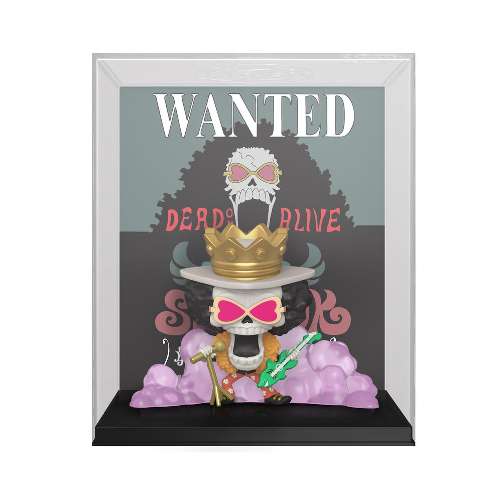 Funko POP! Animation One Piece Brook Vinyl Figure with Wanted Poster Display Case, Exclusive Collectible #2220, 4.7 Inches FUNKO