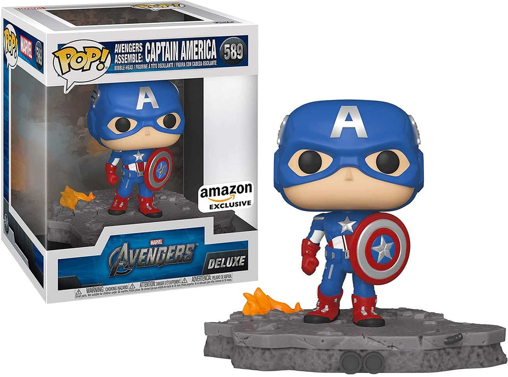 Funko Pop! Deluxe Marvel: Avengers Assemble Series - Captain America, Amazon Exclusive, Figure 6 of 6 FUNKO