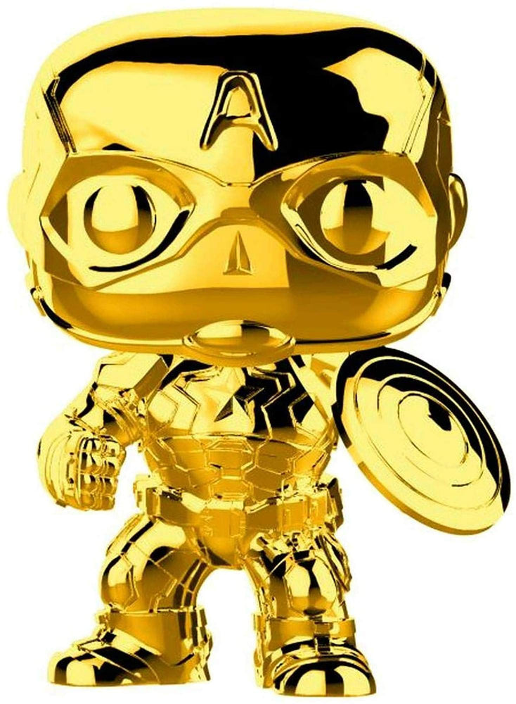Funko Pop Marvel: Marvel Studios 10 - Captain America (Gold Chrome) Collectible Figure, Multicolor FUNKO