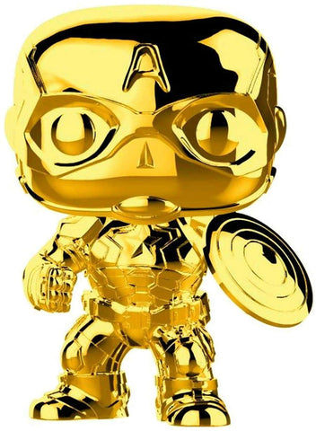 Funko Pop Marvel: Marvel Studios 10 - Captain America (Gold Chrome) Collectible Figure, Multicolor FUNKO