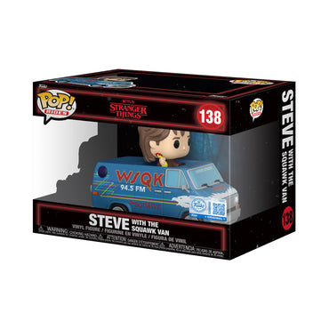 Funko POP! Rides Deluxe: Stranger Things Season 5 - Steve with The Squawk Van - Vinyl Collectible Figure - Gift Idea - Official Merchandise - Toy for Children and Adults