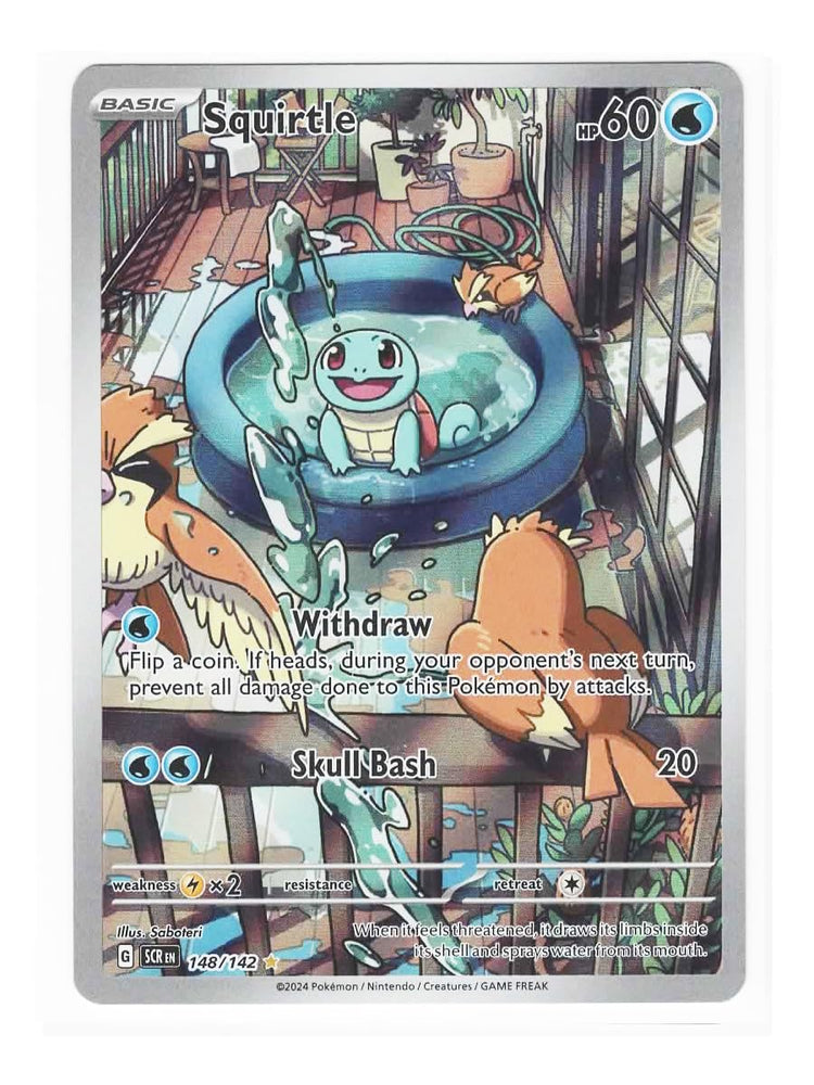 Pokemon - Squirtle 148/142 Stellar Crown - Illustration Rare IR - Foil Pokemon - Squirtle 148/142 Stellar Crown - Illustration Rare IR - Foil